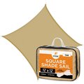 Xpose Safety Sun Shade Sail 12' x 12' - Tan Square SHSTAN-1212-X